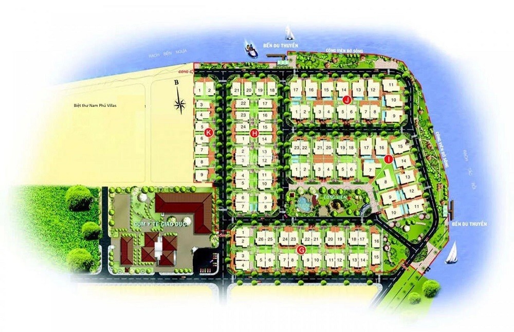 Mặt bằng dự án Nam Phú Villas