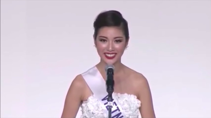 Thúy Vân có màn ứng xử gây ấn tượng tại Miss International 2015.