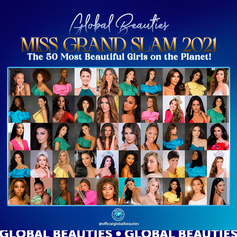 Top 50 người đẹp được đi tiếp tại Miss Grand Slam 2021.