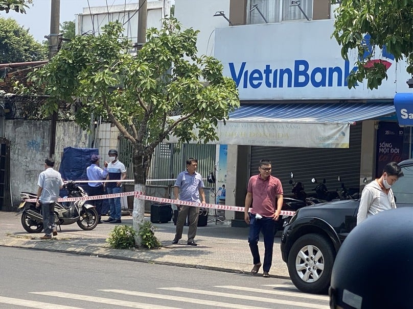 Hiện trường vụ cướp ngân hàng tại Đà Nẵng.