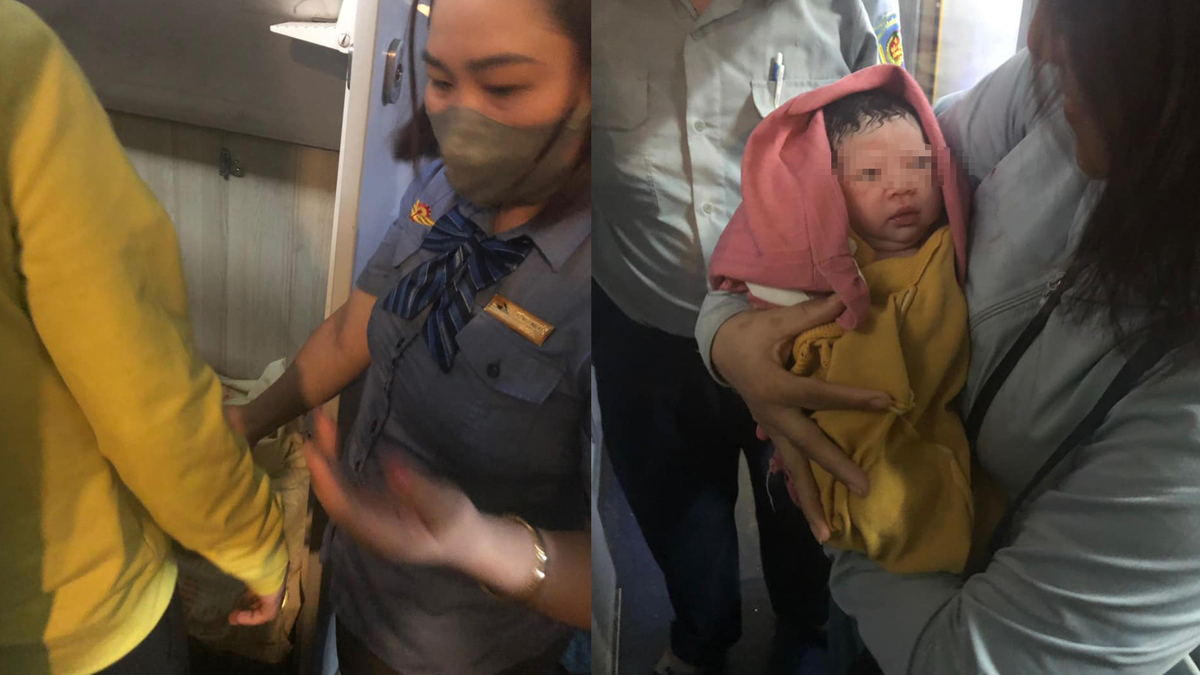 Em nhỏ chào đời an toàn ngay trên chuyến tàu hướng về Hà Nội.