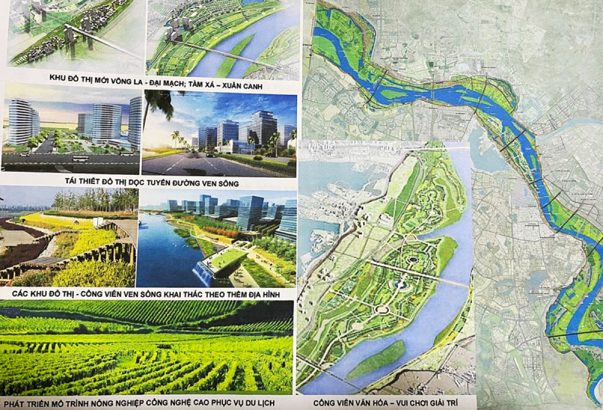 Bản vẽ minh họa Quy hoạch phân khu đô thị sông Hồng đã được UBND TP Hà Nội chính thức phê duyệt.