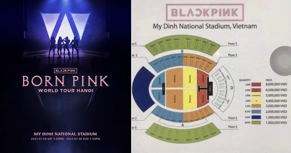Hình ảnh giá vé (tin đồn) concert của BLACKPINK tại Mỹ Đình được lan truyền trên mạng. (Ảnh chụp màn hình)