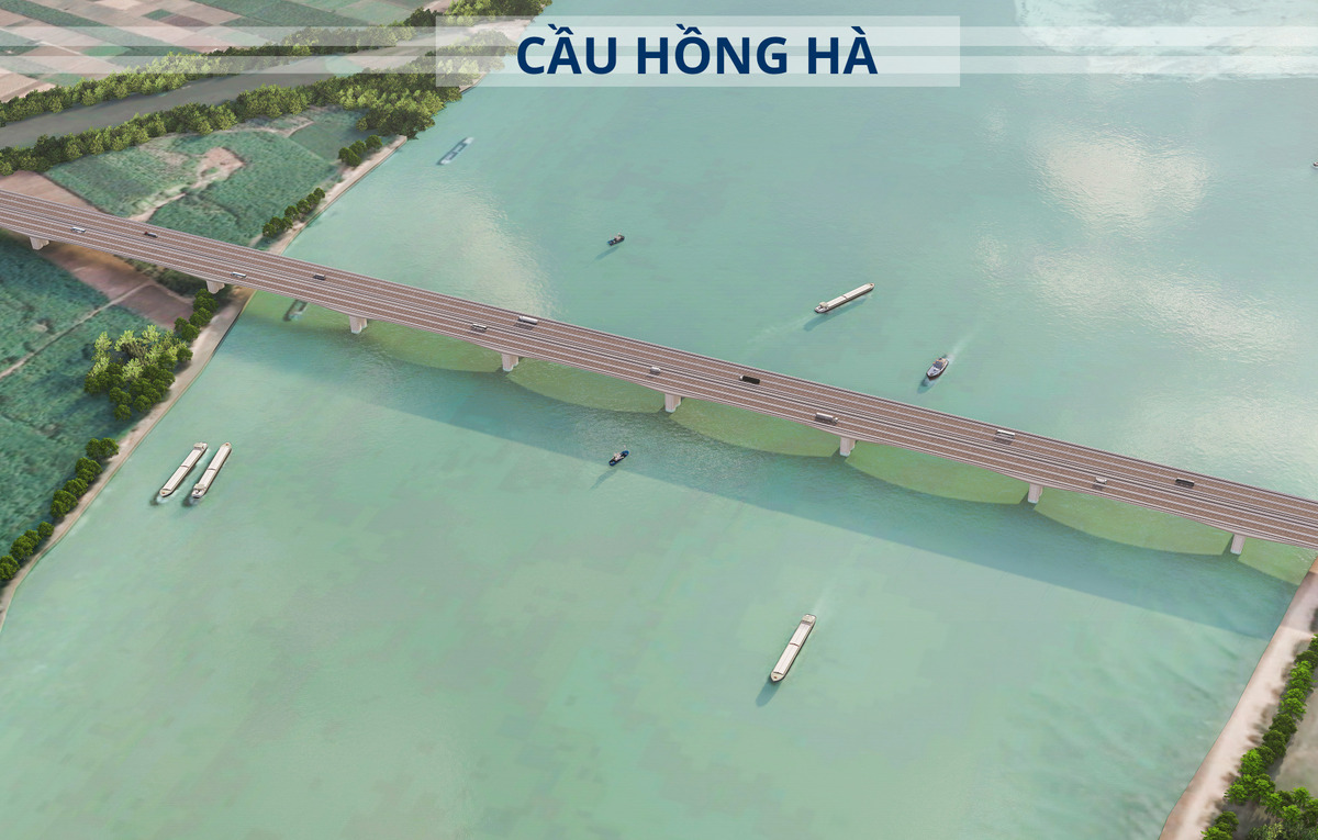Phương án thiết kế cầu Hồng Hà bắc qua sông Hồng. (Ảnh: UBND TP Hà Nội)