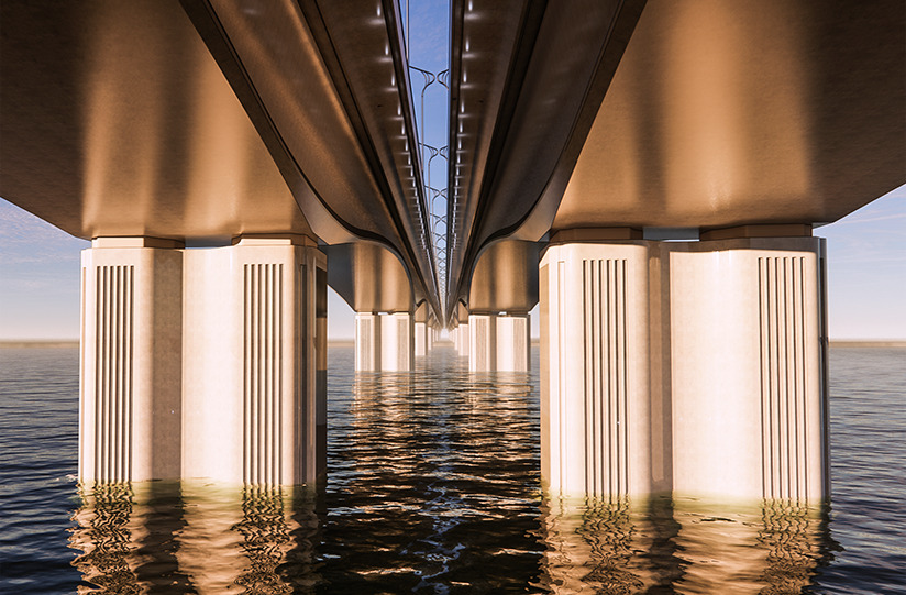 Cầu Hồng Hà có chiều dài khoảng 6km, tổng mức đầu tư ước khoảng 10.000 tỷ đồng. Sau khi hoàn thành, cây cầu này được kỳ vọng sẽ giảm tải mật độ phương tiện đi qua cầu Thăng Long và cầu Thượng Cát. (Ảnh: UBND TP Hà Nội)