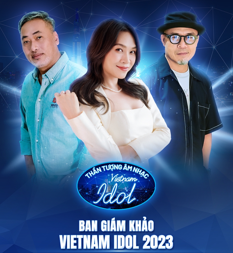 Mỹ Tâm, Quang Dũng và Huy Tuấn tái ngộ trên ghế giám khảo 'Vietnam Idol 2023'.