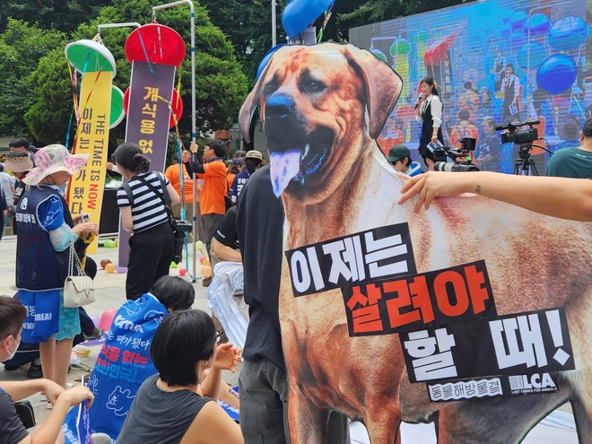Nhiều người ở Hàn Quốc phản đối ăn thịt chó. (Ảnh: Yonhap)