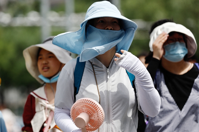 Thời tiết nắng nóng ở thủ đô Bắc Kinh (Trung Quốc) đầu tháng 7. (Ảnh: REUTERS)