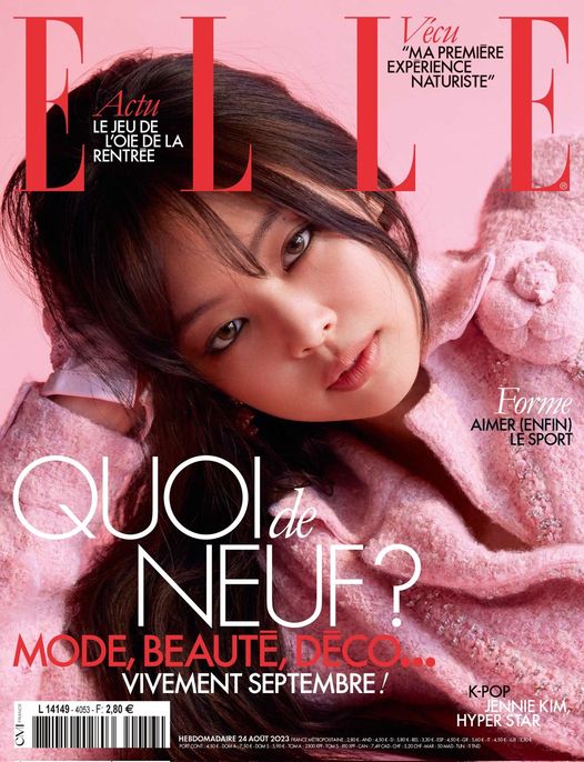 Hình ảnh Jennie trên trang bìa cho tạp chí Elle Pháp.