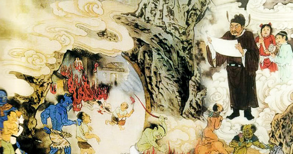 Diêm Vương mở cửa Quỷ Môn Quan để cho quỷ đói quay trở lại trần gian. (Ảnh minh họa)