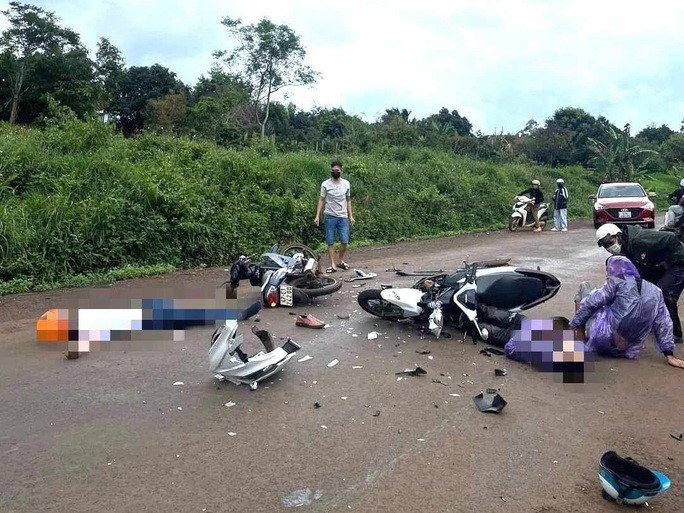 Hiện trường một vụ tai nạn giao thông ở Đắk Lắk.