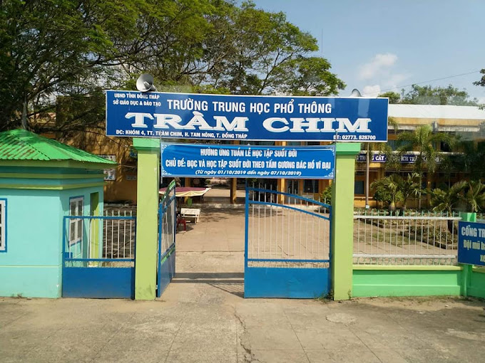 Trường THPT Tràm Chim nơi thầy Lai công tác. (Ảnh: T.Đ.Đ.)