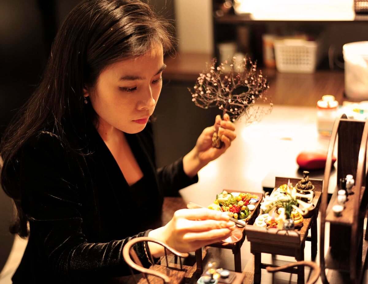 Với chị Như Quỳnh, tạo hình đất sét thành những sản phẩm miniature food vừa là thú vui, vừa là đam mê. (Ảnh: NVCC)