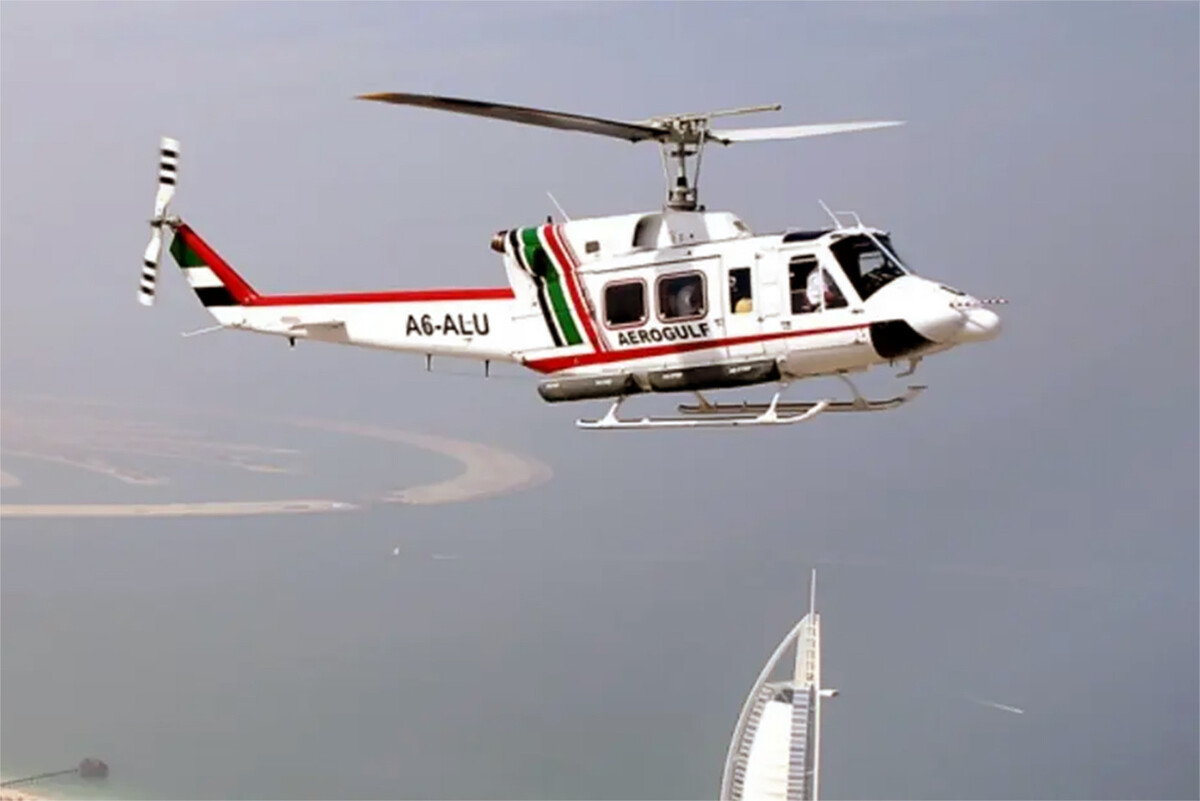 Một chiếc trực thăng của hãng AeroGulf tại Dubai. (Ảnh: Al Arabiya)
