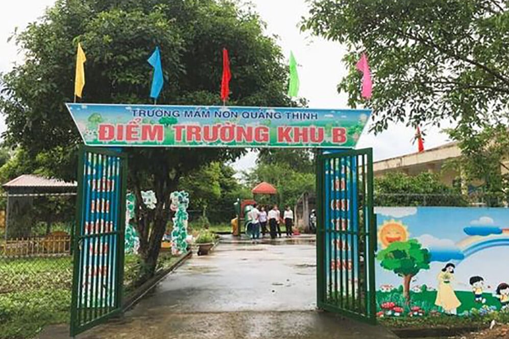 Điểm Trường Mầm non Quảng Thịnh nơi có 9 học sinh nhập viện.