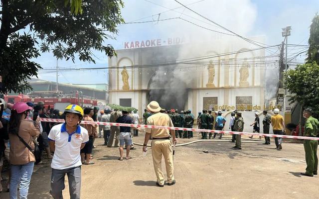 Cháy quán Karaoke - Bida Lâm Hiền 2 (tại thị trấn Phước An, huyện Krông Pắc).