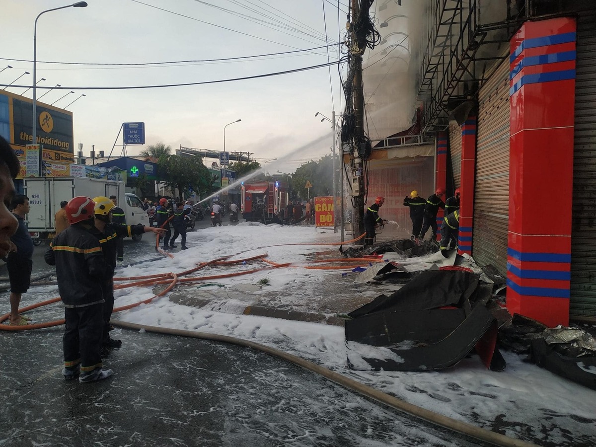 Lực lượng phòng cháy chữa cháy và cứu nạn cứu hộ nỗ lực dập tắt ngọn lửa. (Ảnh: FB6SBD)