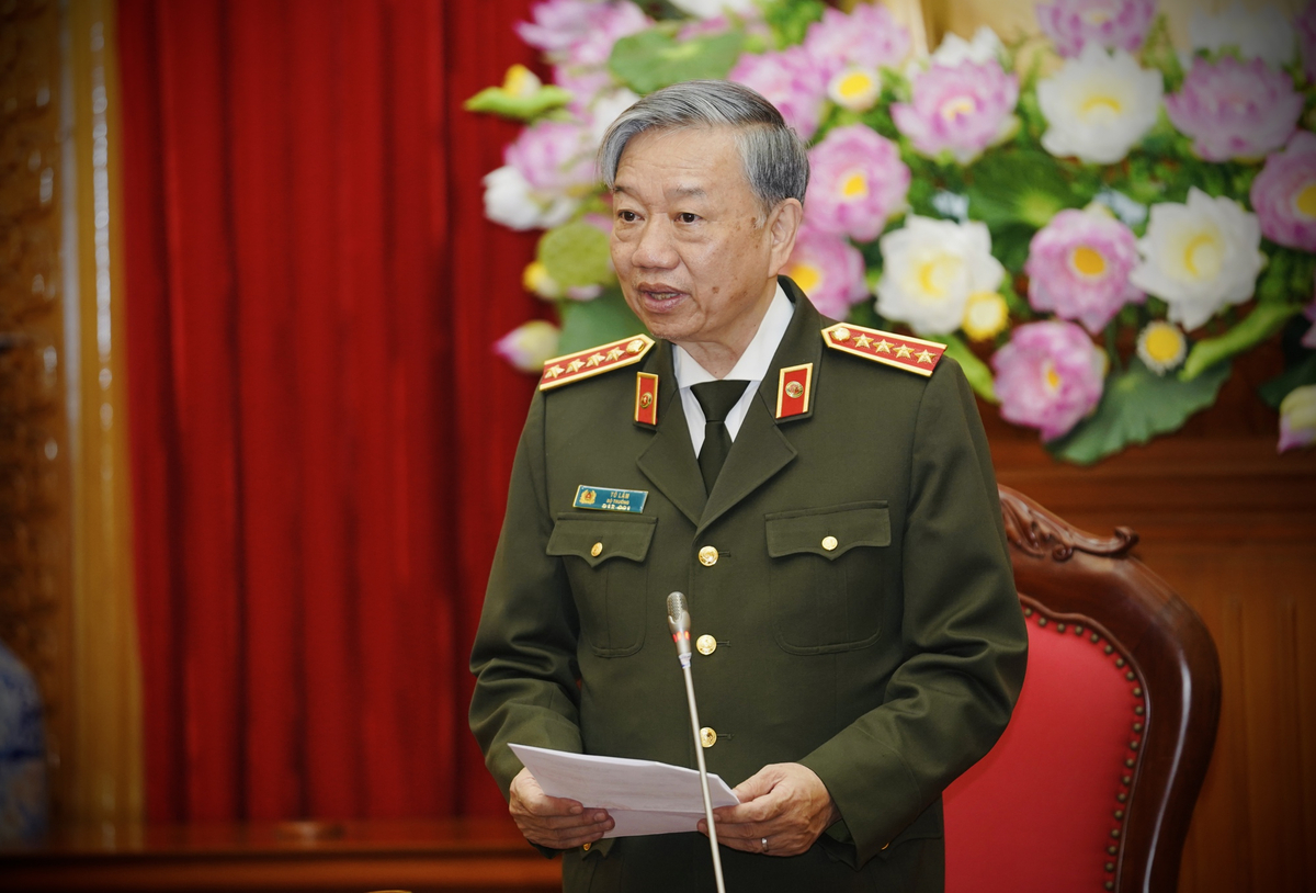 Đại tướng Tô Lâm - Bộ trưởng Bộ Công an phát biểu giải trình, làm rõ một số vấn đề đại biểu Quốc hội nêu tại phiên thảo luận. (Ảnh: Chính phủ)