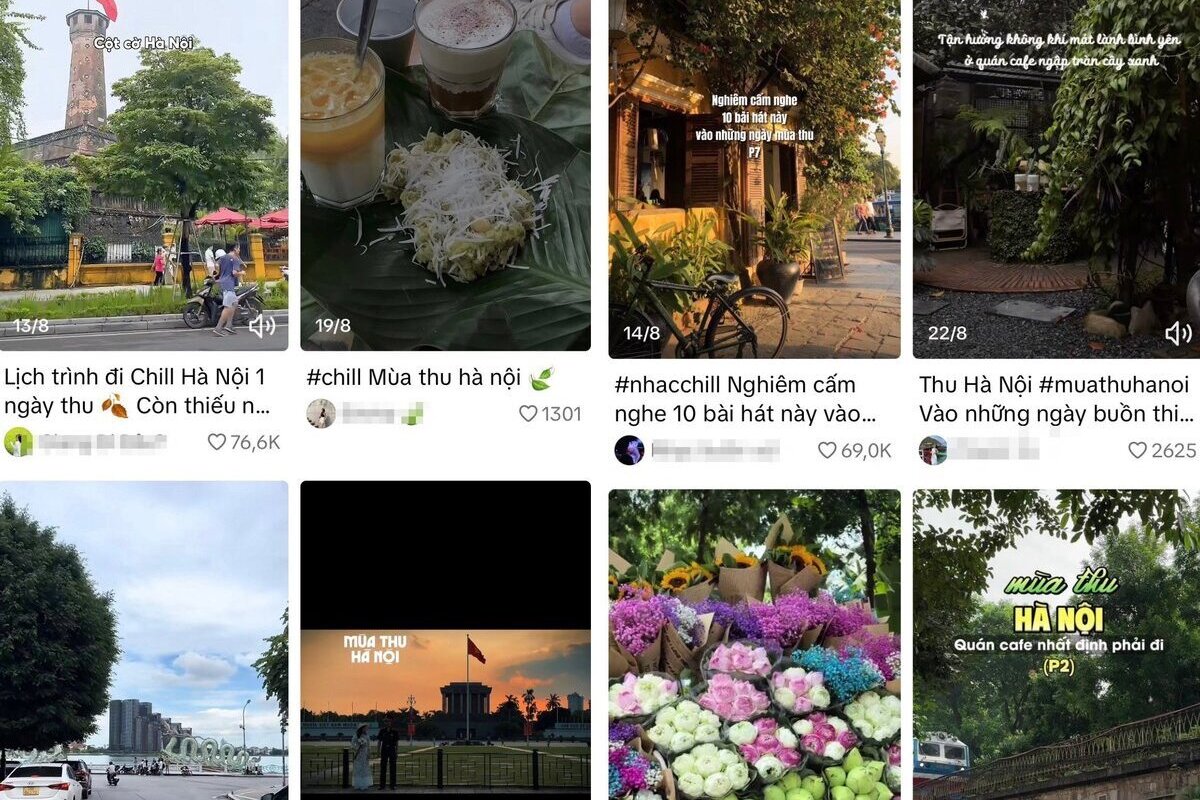 Mùa Thu tại Hà Nội thường nhận được nhiều lời khen trên mạng xã hội, đặc biệt là trên các nền tảng chia sẻ hình ảnh và video như Tik Tok, Instagram, Facebook... Người dùng thường chia sẻ hình ảnh, video về vẻ đẹp độc đáo của Hà Nội vào mùa Thu và những trải nghiệm vui chơi, ẩm thực...
