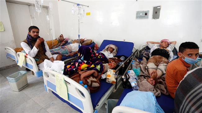 Các bệnh nhân mắc dịch tả được điều trị tại một cơ sở y tế ở Yemen. (Ảnh: Press TV)