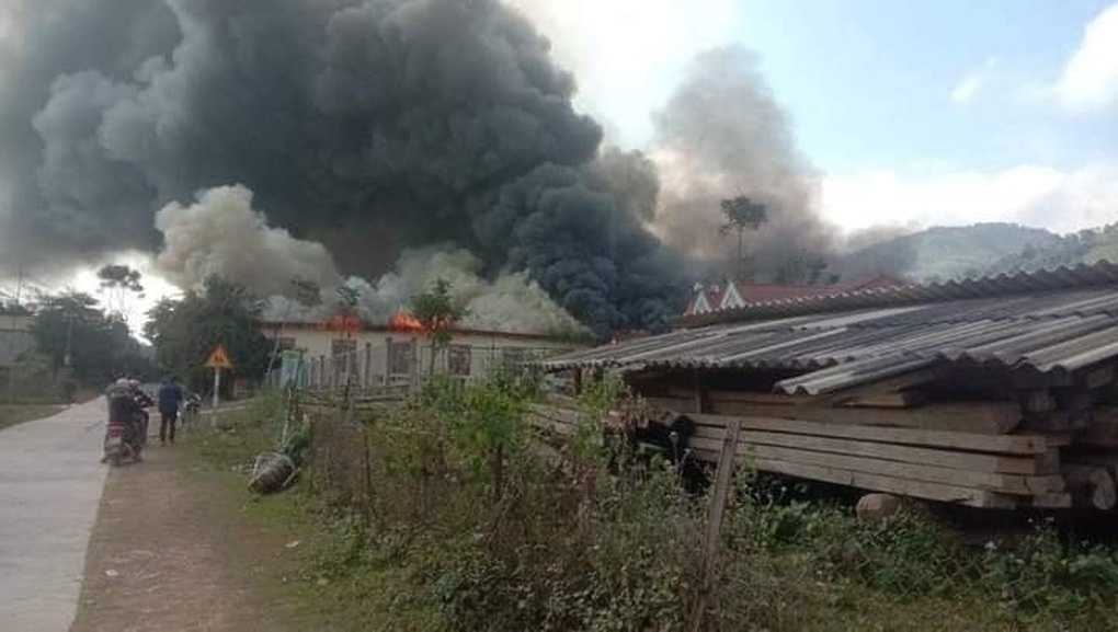 Vụ cháy khiến một học sinh lớp 9 tử vong ở tỉnh Sơn La. (Ảnh: Tin tức Sơn La)