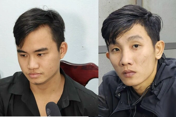Nguyễn Mạnh Cường và Trần Văn Trí tại cơ quan điều tra. (Ảnh: C.A.C.C)