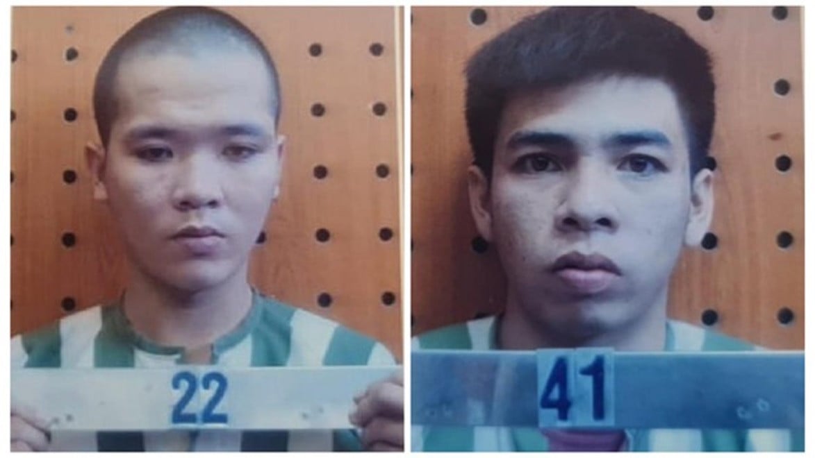 2 phạm nhân vừa bỏ trốn khỏi trại giam Tống Lê Chân. (Ảnh: CACC)  