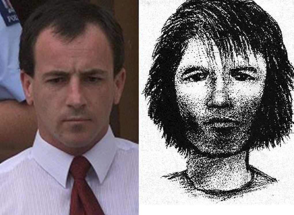 Ảnh của Scott Watson được so sánh với bức ảnh phác thảo về người đàn ông bí ẩn theo lời khai của nhân chứng. (Ảnh: Wordpress) 