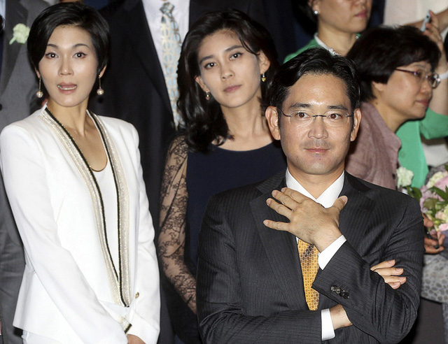 Ba người con của ông Lee Kun Hee: Từ trái qua phải Lee Seo Hyun, Lee Boo Jin và Lee Jae Yong - Ảnh: business Insider.
