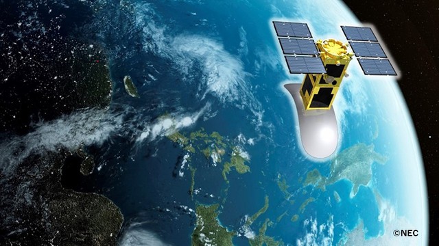 Hình ảnh mô phỏng vệ tinh LOTUSat-1. (Ảnh: NEC)  