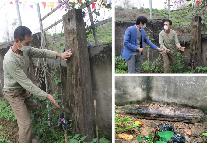 Khối gỗ lim còn sót lại tại một gia đình ở thôn Tiên La