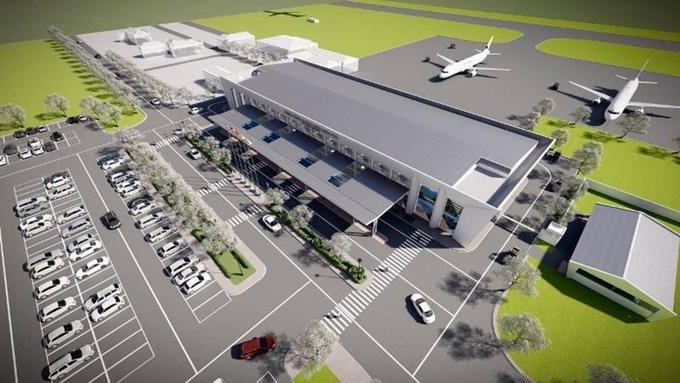 Mô hình sân bay Điện Biên dự kiến nâng cấp.