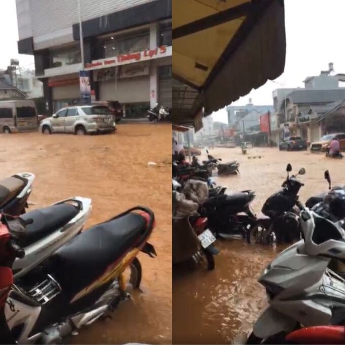 Facebook Trung Hiếu Ly phàn nàn: Nhờ có đường và cống mới nên cả khu vực này được thấy lụt trên cao nguyên!