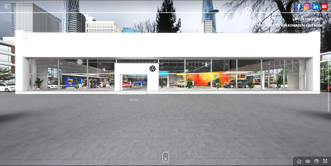 Showroom ảo của Volkswagen đã gây ấn tượng với thiết kế không gian mở cùng trải nghiệm công nghệ ảo 360 hiện đại.