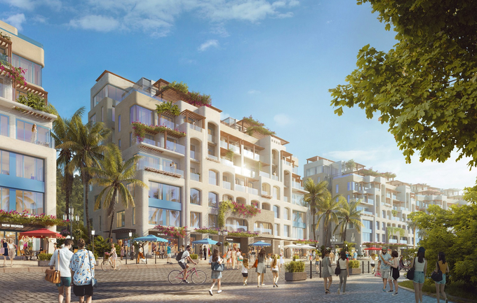 Commercial Villa và Boutique hotel tại The Sailing Bay đáp ứng các mục tiêu đầu tư, thương mại, nghỉ dưỡng. Ảnh phối cảnh minh họa