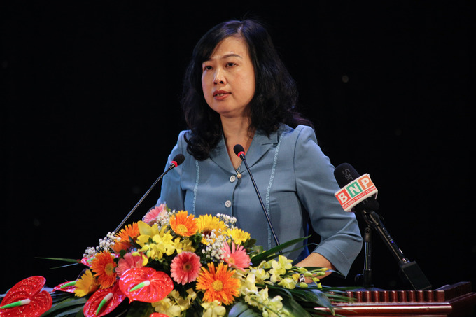 Bí thư Tỉnh ủy Bắc Ninh Đào Hồng Lan phát biểu tại hội nghị.