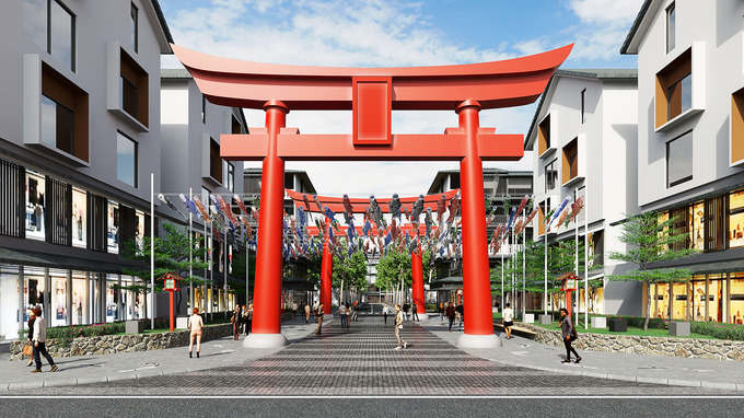Biểu tượng cổng Torii tại phân khu Koto. Ảnh phối cảnh minh họa