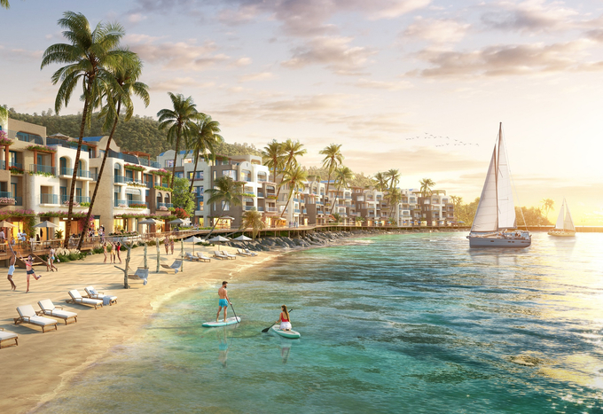 Commercial Villa tại Hon Thom Paradise Island sẽ được thiết kế đa dạng công năng. Ảnh phối cảnh minh họa Sun Property