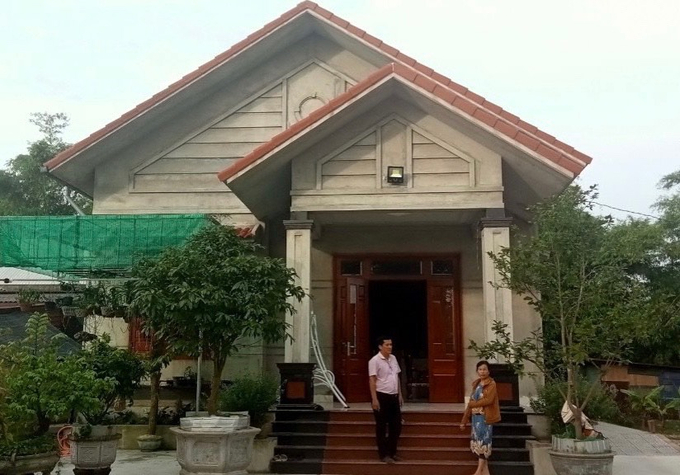 Ngôi nhà khang trang vừa mới đưa vào sử dụng của gia đình anh Nguyễn Văn Duy.