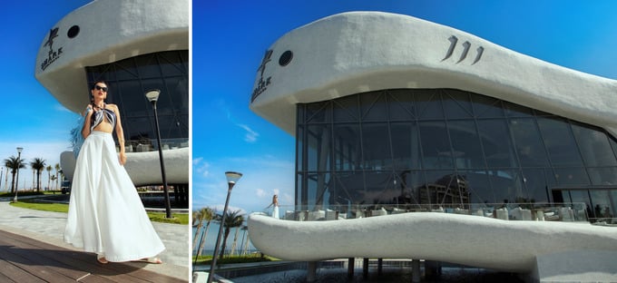 The Shark là nhà hàng thiết kế bên ngoài là hình tượng chú cá mập tầm nhìn rộng mở ôm trọn biển Hồ Tràm