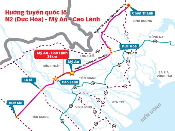 Cao tốc Mỹ An - Cao Lãnh giai đoạn 1 khi hoàn thành sẽ để kết nối khu vực trung tâm đồng bằng Mekong; hoàn thiện, kết nối tuyến N2, đường Hồ Chí Minh và tuyến đường cao tốc Bắc-Nam phía tây.