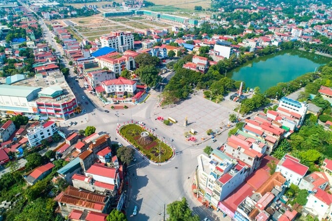 Toàn cảnh thị trấn Thắng, huyện Hiệp Hòa, tỉnh Bắc Giang