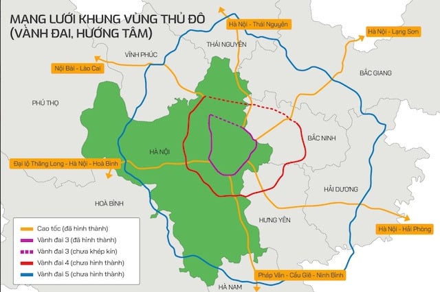 Hà Nội phấn đấu hoàn thành đường Vành đai 4 trước năm 2027 và chuẩn bị đầu tư, xây dựng đường Vành đai 5 trước năm 2030