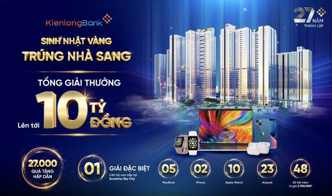 KienlongBank “chơi lớn” trao tặng 27.000 phần quà cho khách hàng với tổng giá trị lên đến 10 tỷ đồng