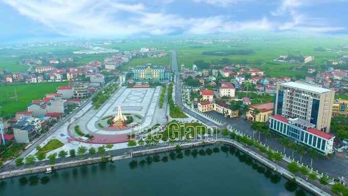 Một góc đô thị huyện Việt Yên hôm nay.