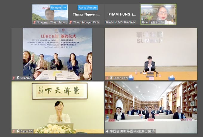 Lễ ký kết trực tuyến dưới sự chứng kiến tại các điểm cầu: Quảng Châu, Bắc Kinh và Vân Nam (Trung Quốc) và Tại Việt Nam
