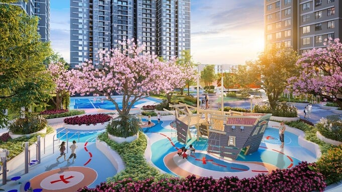 Trung tâm của dự án Hanoi Melody Residences là tổ hợp hồ bơi Aqua Melody rộng hơn 800m2