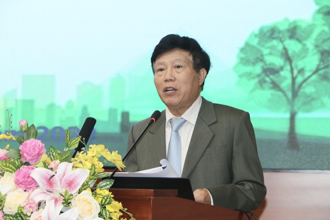Chủ tịch Hiệp hội Vận tải ô tô Việt Nam Nguyễn Văn Quyền phát biểu.