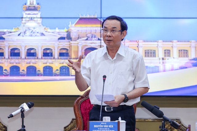 Bí thư Thành ủy TPHCM Nguyễn Văn Nên phát biểu ý kiến - ẢNh: VGP/Nhật Bắc