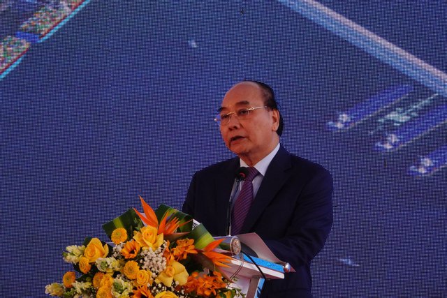 Chủ tịch nước Nguyễn Xuân Phúc phát biểu tại lễ khởi công Dự án - Ảnh: VGP/Thế Phong